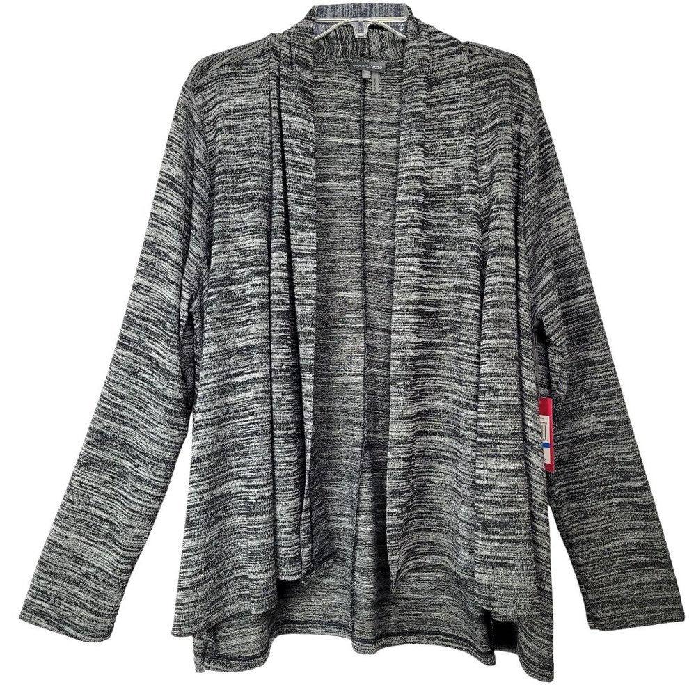 Vince Camuto Sweater Women's XL Knit 2 Ways To Wear Open Front /Button Grey NWT
